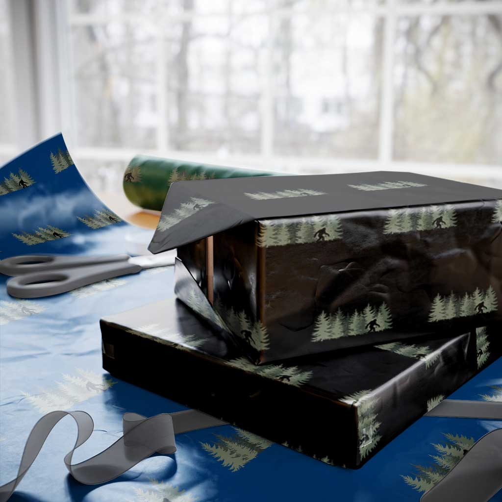 Bigfoot In The Forest Sasquatch Yeti Wrapping Paper Roll TS10 Black Print Your Wear