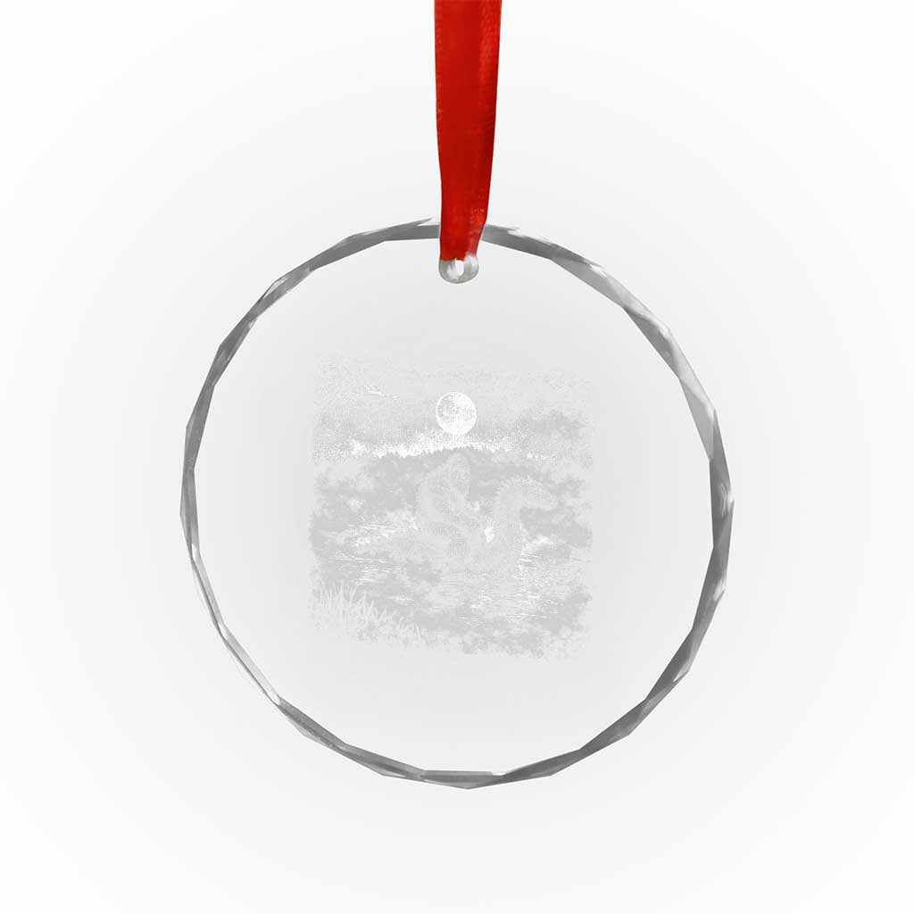 Bigfoot Loch Ness Monster Crystal Glass Ornament Funny Retro Sasquatch Nessie Funny Cryptid Vintage Graphic TS10 Print Your Wear