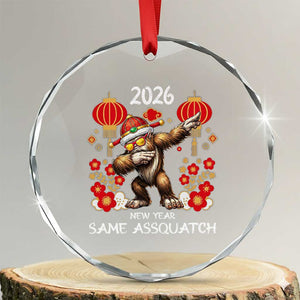 Bigfoot Lunar New Year Crystal Glass Ornament Funny Same Assquatch TS12 Transparent Glass 3'' Circle Print Your Wear