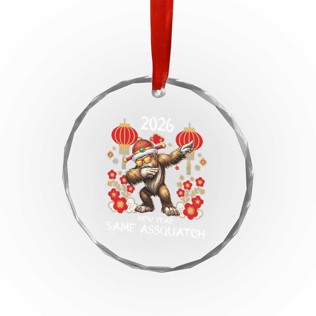 Bigfoot Lunar New Year Crystal Glass Ornament Funny Same Assquatch TS12 Print Your Wear
