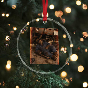 Bigfoot Mechanic Meme Crystal Glass Ornament Funny Sasquatch Fixing Cars TS12 Print Your Wear