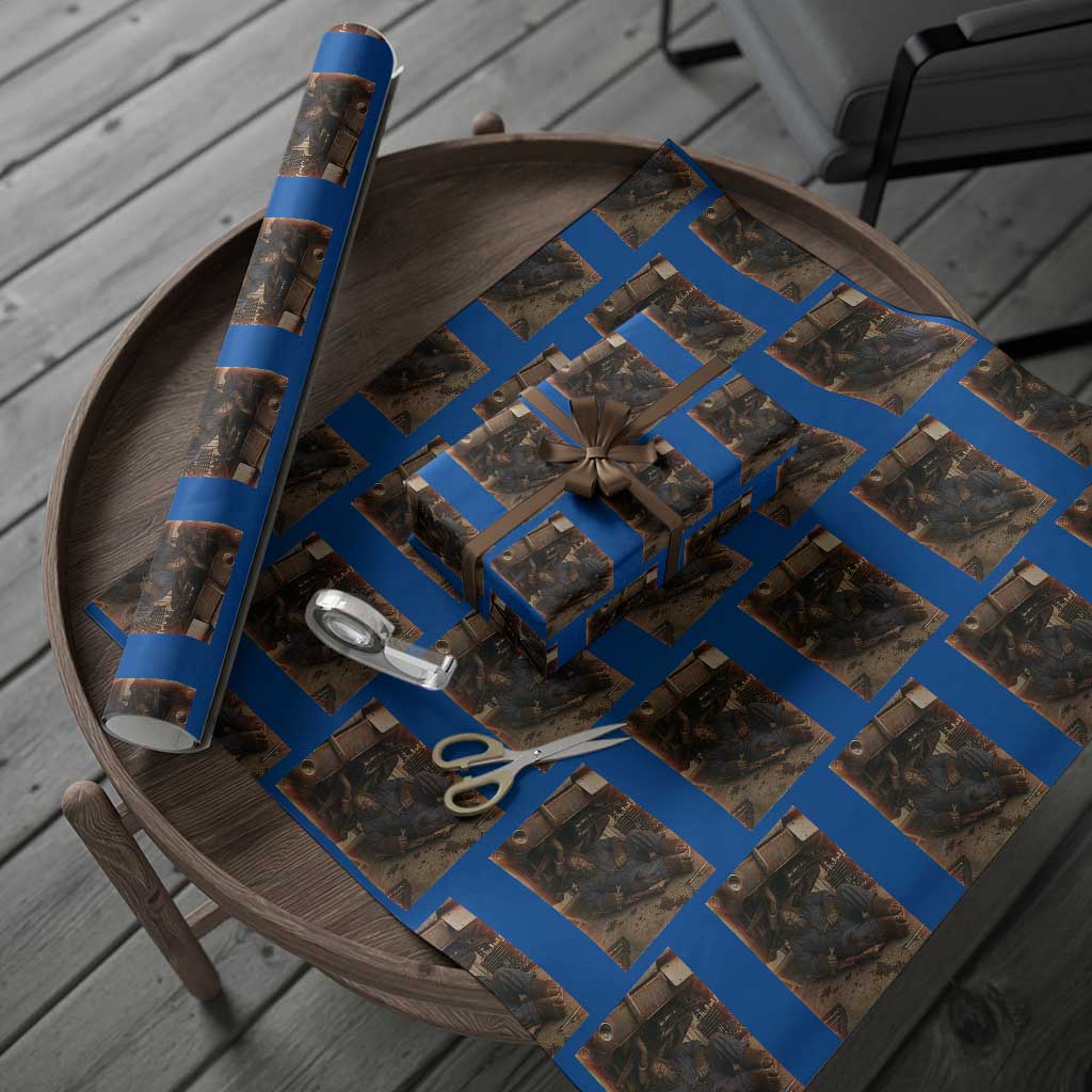 Bigfoot Mechanic Meme Wrapping Paper Roll Funny Sasquatch Fixing Cars TS12 Blue Print Your Wear