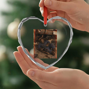 Bigfoot Mechanic Meme Heart Crystal Glass Ornament Funny Sasquatch Fixing Cars TS12 Print Your Wear