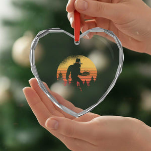 Bigfoot Pilgrim Turkey Pumpkin Thanksgiving Day Heart Crystal Glass Ornament TS11 Print Your Wear