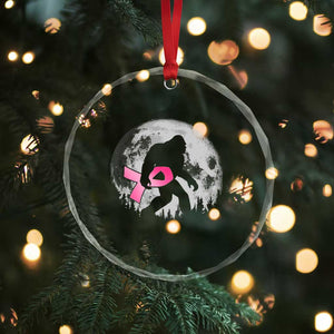 Bigfoot Pink Ribbon Breast Cancer Awareness Crystal Glass Ornament TS10 Print Your Wear