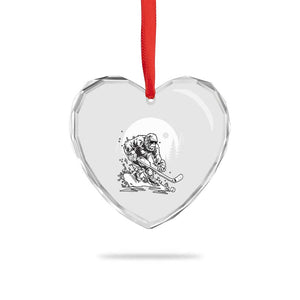 Bigfoot Playing Ice Hockey Heart Crystal Glass Ornament Funny Cryptid Sports Gift TS12 Print Your Wear