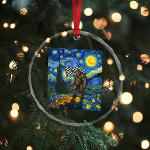 Bigfoot Racing Crystal Glass Ornament Sasquatch Checkered Flag Starry Night Van Gogh TS14 Print Your Wear