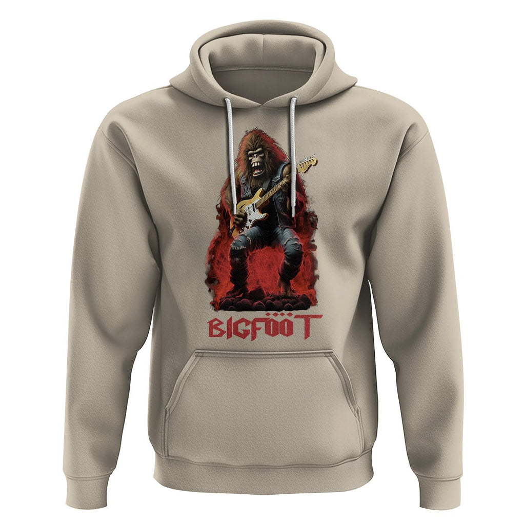 Bigfoot Rock N Roll Hoodie Funny Sasquatch Playing Electric Guitar TS09 Sand Printyourwear