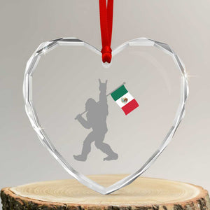 Bigfoot Rock On Hold Mexico Flag Sasquatch Believers Heart Crystal Glass Ornament TS14 Transparent Glass 3'' Heart Print Your Wear