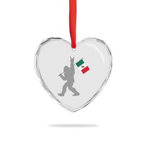 Bigfoot Rock On Hold Mexico Flag Sasquatch Believers Heart Crystal Glass Ornament TS14 Print Your Wear