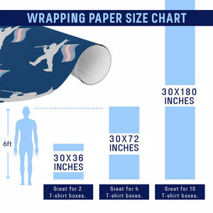 Bigfoot Rock On Trans Pride Flag Wrapping Paper Roll Sasquatch LGBTQ Ally