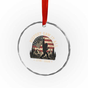 Bigfoot Saw It All 250 Years 1776 2026 4th of July Crystal Glass Ornament TS11 Print Your Wear