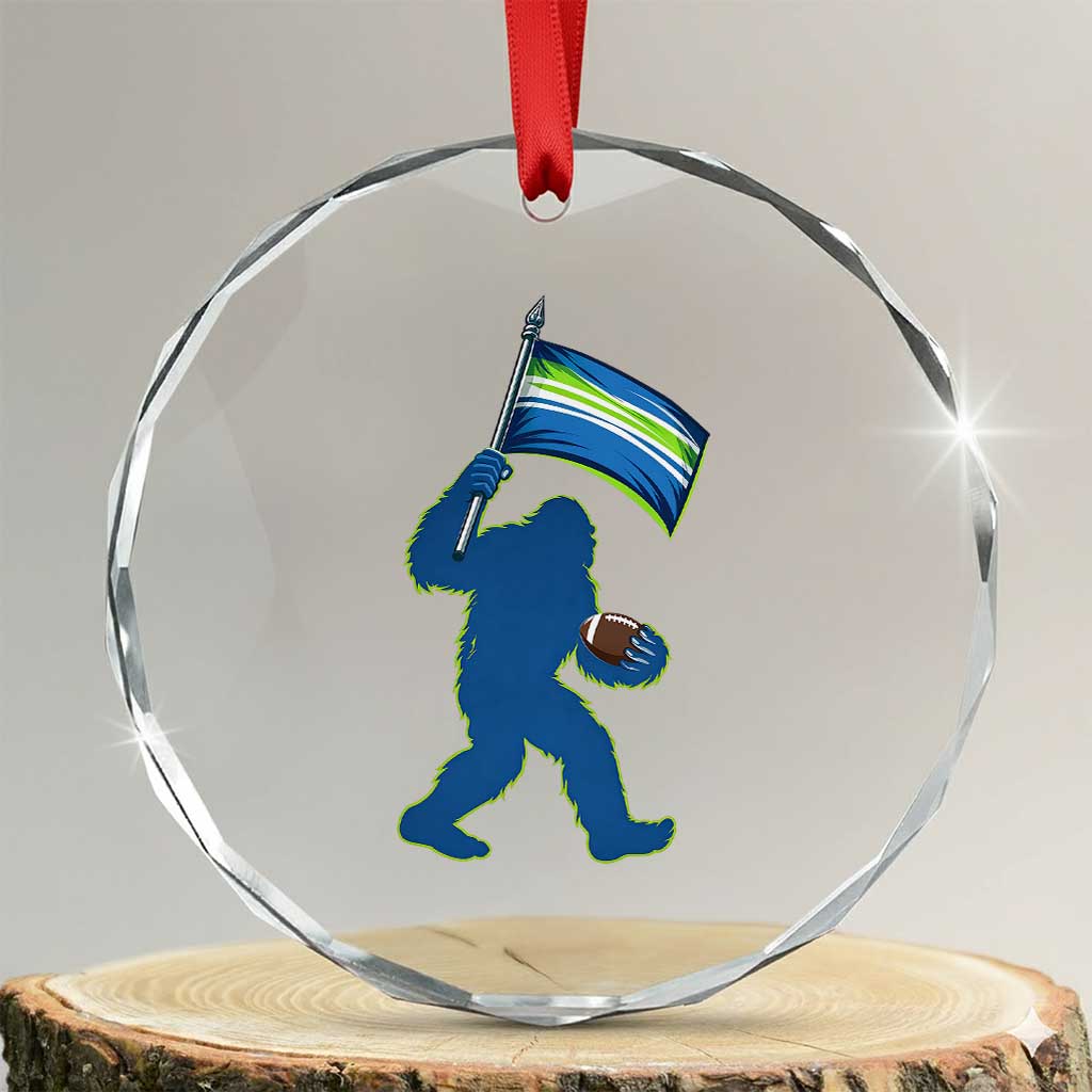 Bigfoot Seattle Sports Fan Crystal Glass Ornament Sasquatch 12s Pride Gift TS12 Transparent Glass 3'' Circle Print Your Wear