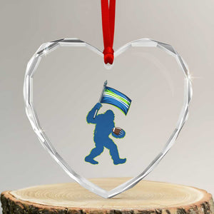 Bigfoot Seattle Sports Fan Heart Crystal Glass Ornament Sasquatch 12s Pride Gift TS12 Transparent Glass 3'' Heart Print Your Wear