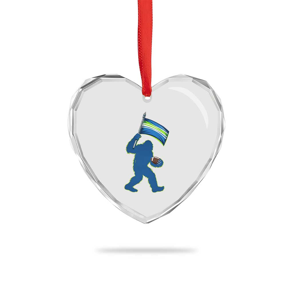 Bigfoot Seattle Sports Fan Heart Crystal Glass Ornament Sasquatch 12s Pride Gift TS12 Print Your Wear