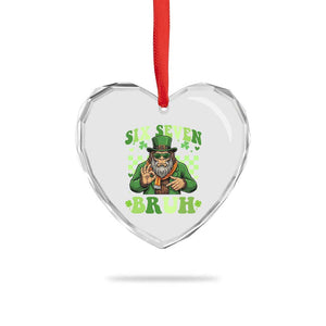 Bigfoot Six Seven Bruh Heart Crystal Glass Ornament Gen Z Irish Gift TS12 Print Your Wear