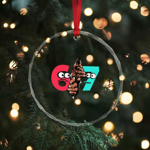 Bigfoot Six Seven Meme Crystal Glass Ornament 67 Viral Gen Alpha Slang Gift TS12 Print Your Wear