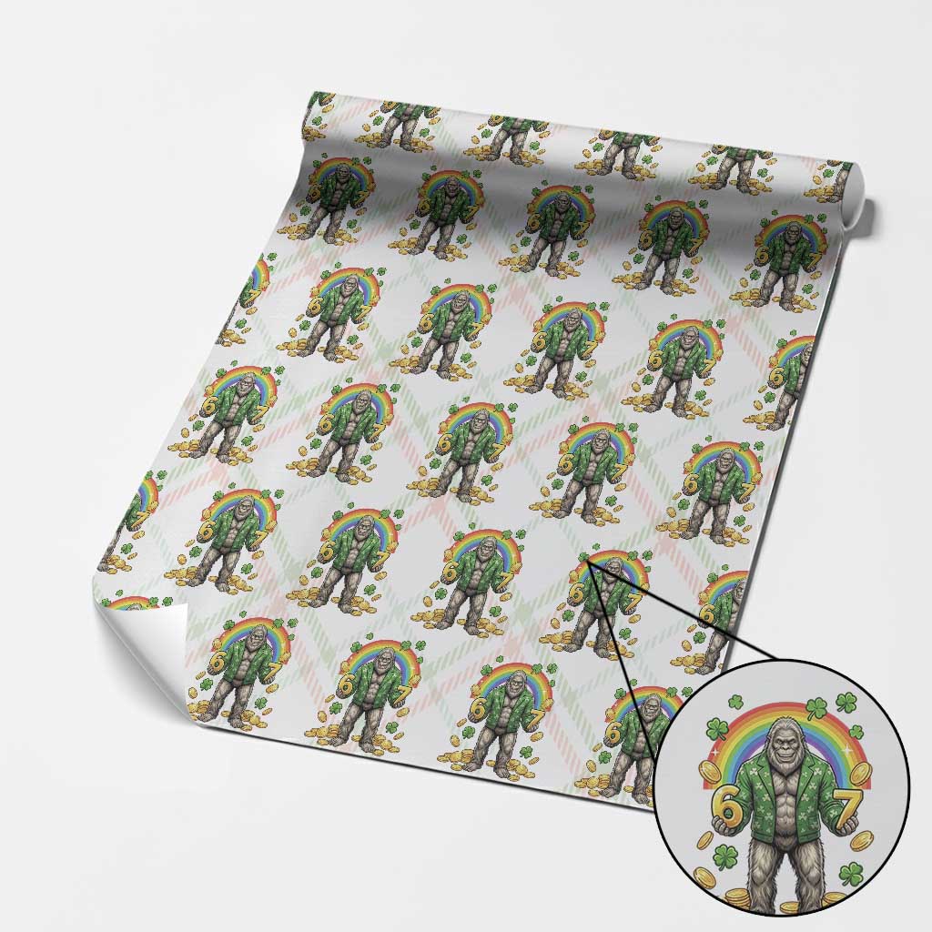 Bigfoot Six Seven Meme Wrapping Paper Roll Funny St Patricks Day Gift TS12 Christmas Plaid Print Your Wear