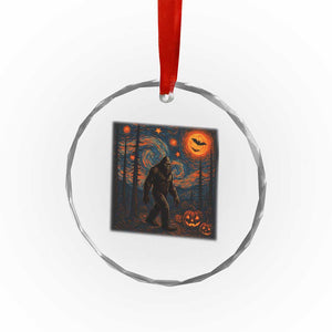 Bigfoot Starry Night Crystal Glass Ornament Funny Halloween Van Gogh Sasquatch Lovers TS10 Print Your Wear