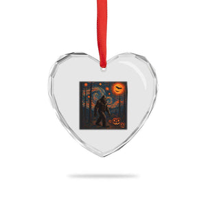 Bigfoot Starry Night Heart Crystal Glass Ornament Funny Halloween Van Gogh Sasquatch Lovers TS10 Print Your Wear