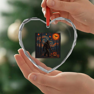 Bigfoot Starry Night Heart Crystal Glass Ornament Funny Halloween Van Gogh Sasquatch Lovers TS10 Print Your Wear