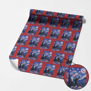 Bigfoot Starry Night Trans Rights Wrapping Paper Roll Sasquatch LGBTQ Pride TS12 Red Print Your Wear