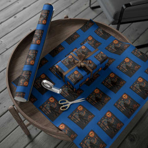 Bigfoot Starry Night Wrapping Paper Roll Funny Halloween Van Gogh Sasquatch Lovers TS10 Blue Print Your Wear
