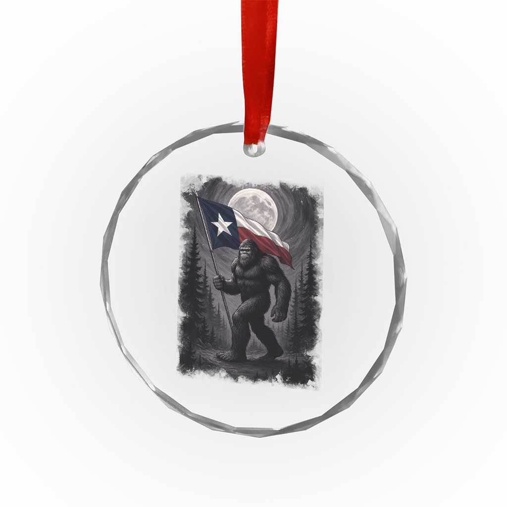 Bigfoot Texas Crystal Glass Ornament Forest Sasquatch Loves Rock On Hand Texas Flag TS10 Print Your Wear