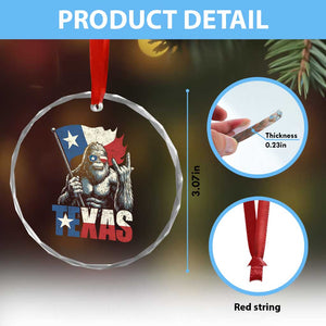 Bigfoot Texas Crystal Glass Ornament Sasquatch Loves Rock On Hand Texan Texas Flag TS10 Print Your Wear