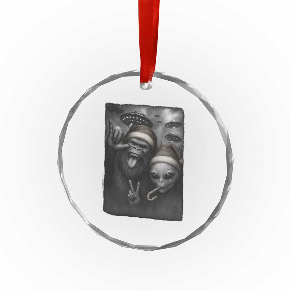 Bigfoot UFO Selife Crystal Glass Ornament Sasquatch Ailen Rock On Hand Christmas TS14 Print Your Wear