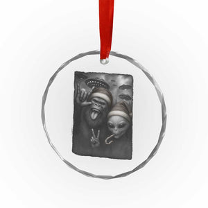 Bigfoot UFO Selife Crystal Glass Ornament Sasquatch Ailen Rock On Hand Christmas TS14 Print Your Wear