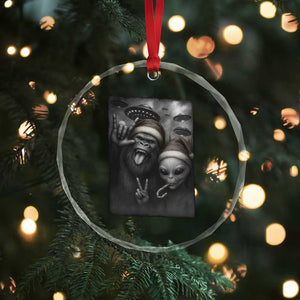 Bigfoot UFO Selife Crystal Glass Ornament Sasquatch Ailen Rock On Hand Christmas TS14 Print Your Wear