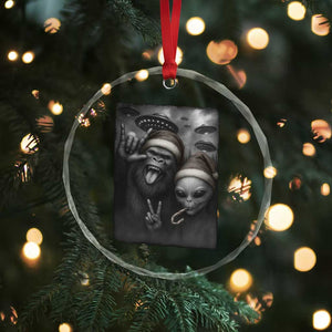 Bigfoot UFO Selife Crystal Glass Ornament Sasquatch Ailen Rock On Hand Christmas TS14 Print Your Wear