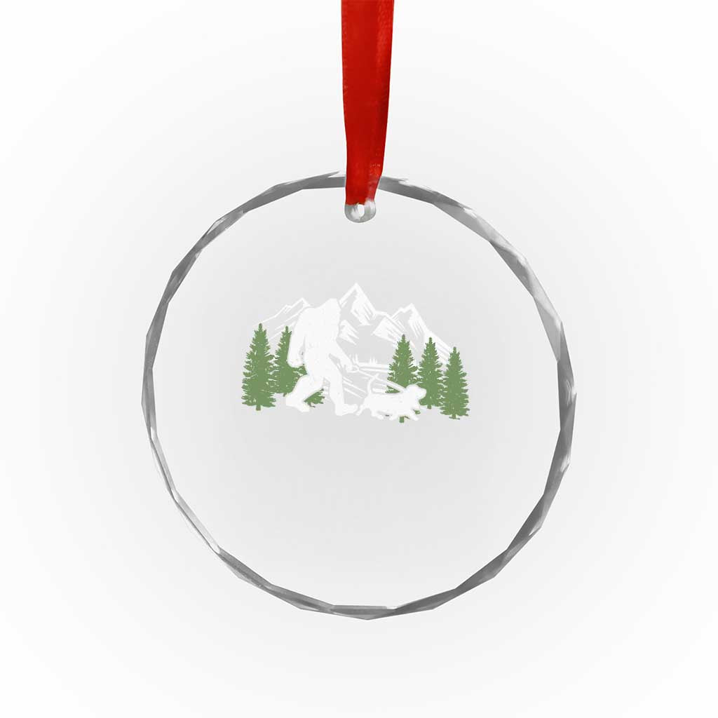 Bigfoot Walking Dachshund Crystal Glass Ornament Funny Wiener Dog Gift Sasquatch TS10 Print Your Wear