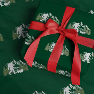 Bigfoot Walking Dachshund Wrapping Paper Roll Funny Wiener Dog Gift Sasquatch TS10 Green Print Your Wear