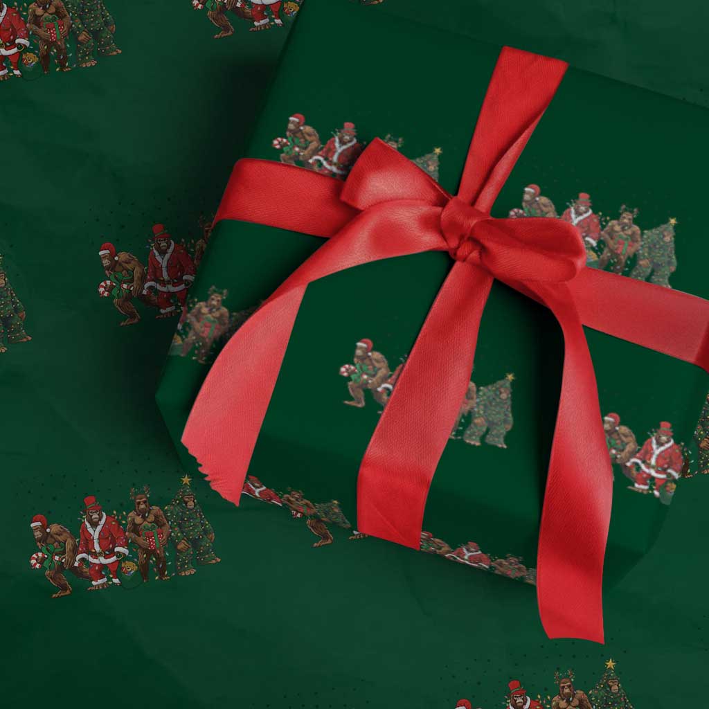 Bigfoot Xmas Cosplay Wrapping Paper Roll Funny Holiday Gift TS12 Green Print Your Wear