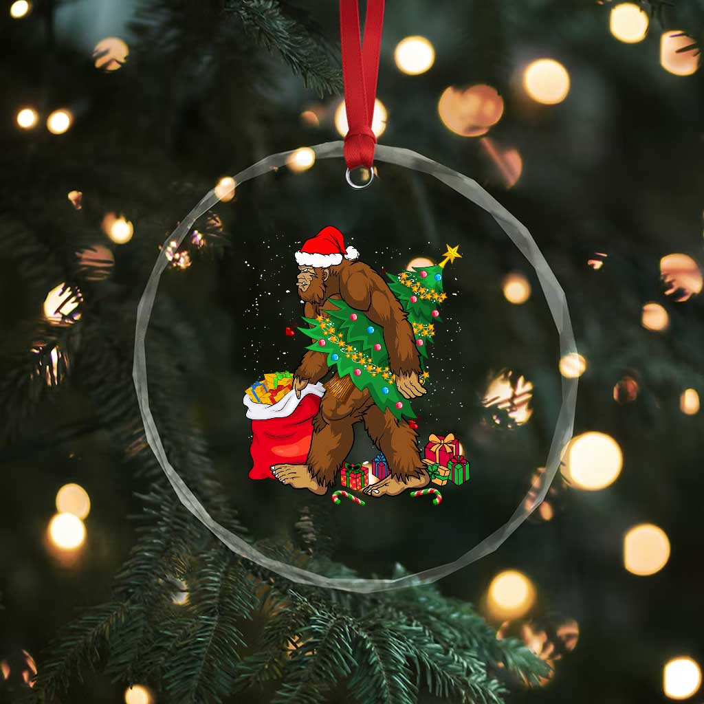 Bigfoot Xmas Crystal Glass Ornament Believe Sasquatch Lovers Xmas Tree Lights TS10 Print Your Wear