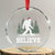 Bigfoot Xmas Crystal Glass Ornament Funny Sasquatch Believe Lovers Gifts TS10 Transparent Glass 3'' Circle Print Your Wear