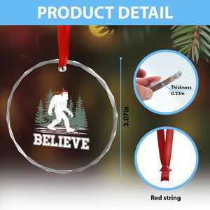 Bigfoot Xmas Crystal Glass Ornament Funny Sasquatch Believe Lovers Gifts TS10 Print Your Wear