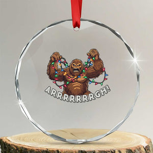 Bigfoot Xmas Crystal Glass Ornament Winter Yeti Sasquatch Loves Xmas Tree Lights TS10 Transparent Glass 3'' Circle Print Your Wear