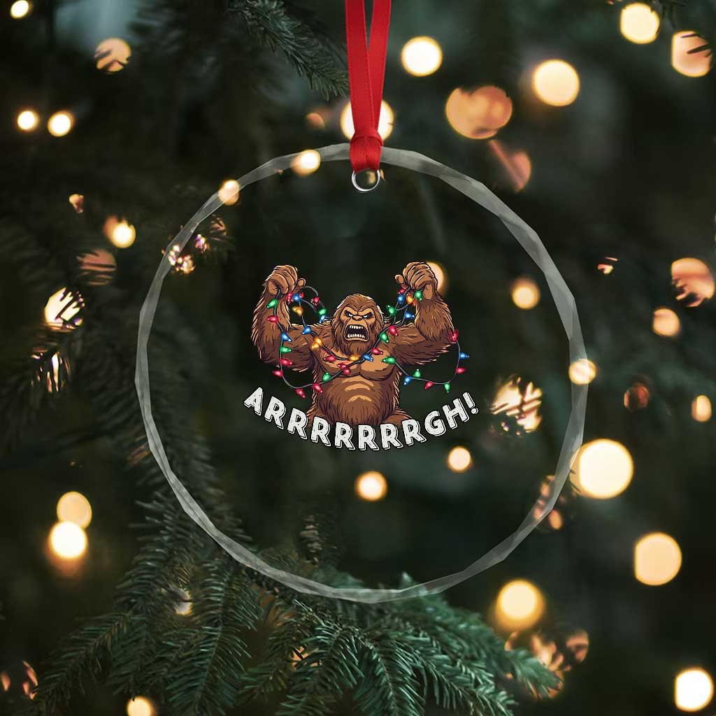 Bigfoot Xmas Crystal Glass Ornament Winter Yeti Sasquatch Loves Xmas Tree Lights TS10 Print Your Wear