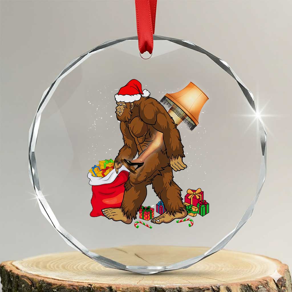 Bigfoot Xmas Crystal Glass Ornament Xmas Movie Sasquatch Lovers TS10 Transparent Glass 3'' Circle Print Your Wear