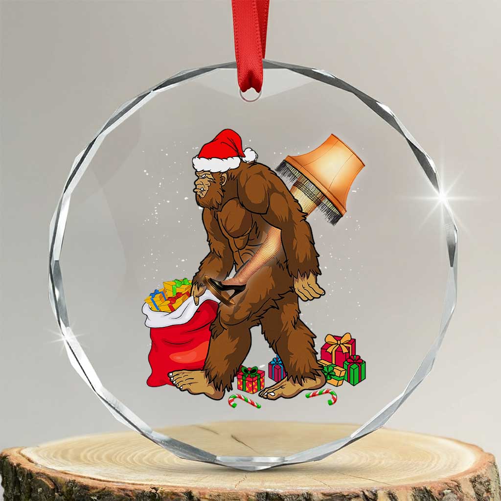Bigfoot Xmas Crystal Glass Ornament Xmas Movie Sasquatch Lovers TS10 Transparent Glass 3'' Circle Print Your Wear