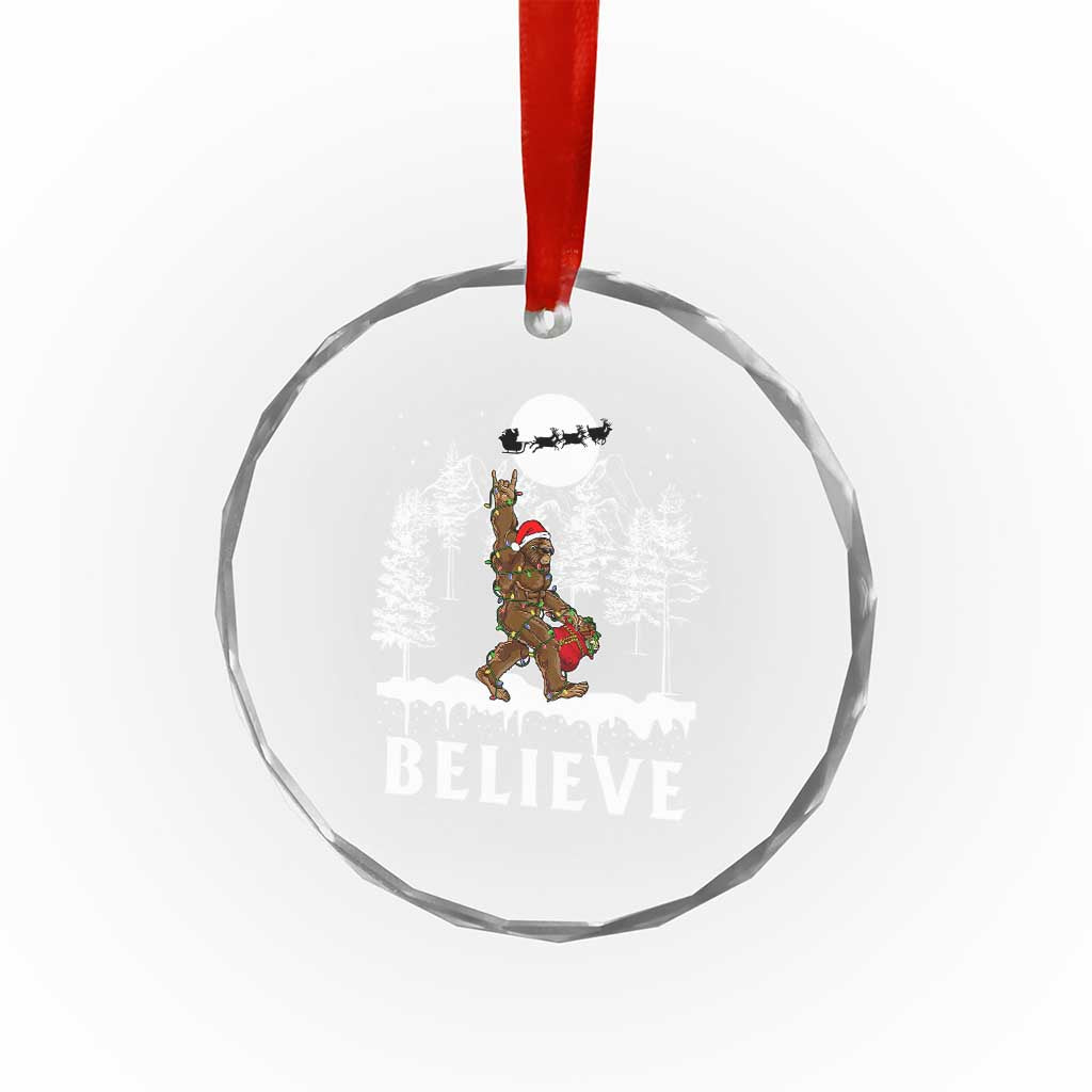 Bigfoot Xmas Tree Lights Crystal Glass Ornament Believe Rock On Sasquatch Santa Hat TS10 Print Your Wear