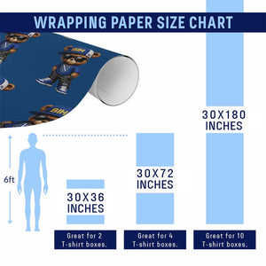 BIH Bosnia Teddy Bear Graphic Wrapping Paper Roll Golden Lily Heritage Urban Streetwear Style