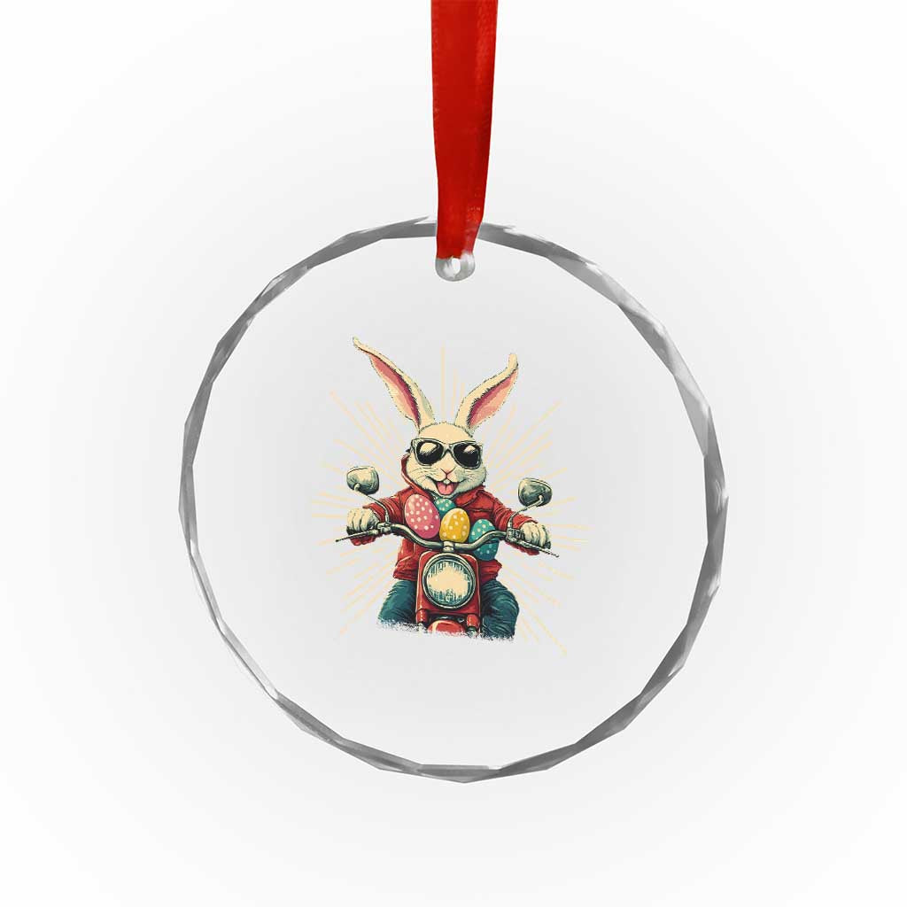 Biker Bunny Crystal Glass Ornament Retro Easter Day Rabbit Ride Motorcycles Motorbike TS10 Print Your Wear