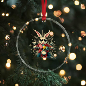 Biker Bunny Crystal Glass Ornament Retro Easter Day Rabbit Ride Motorcycles Motorbike TS10 Print Your Wear