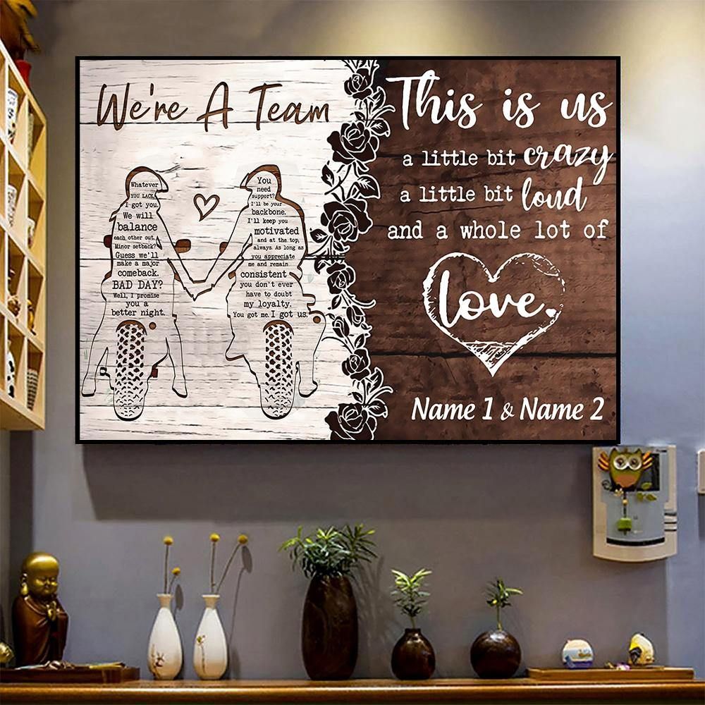 Personalized Family Gift Biker Poster This Is Us Were A Team CTM Canvas Custom - Printyourwear