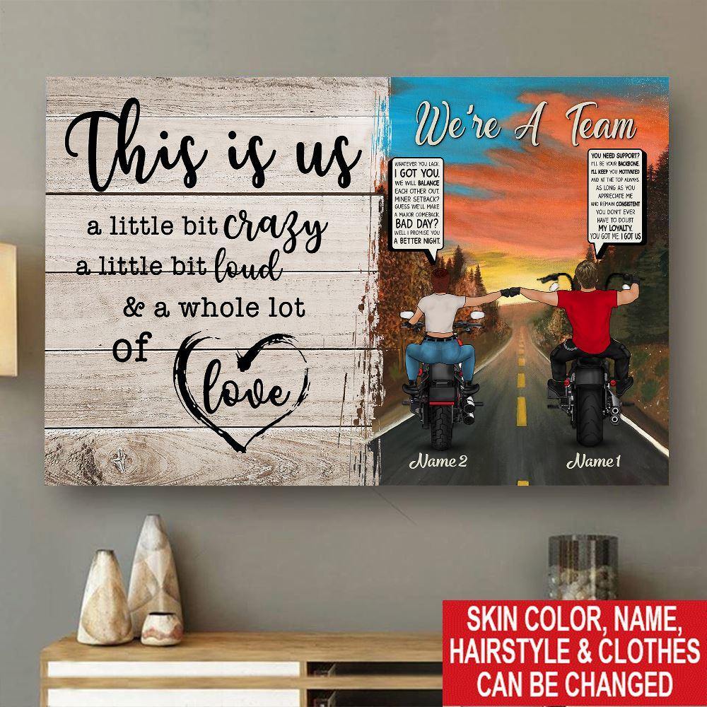 Personalized Family Gift Biker Poster This Is Us Whole Lot Of Love CTM Canvas Custom - Printyourwear