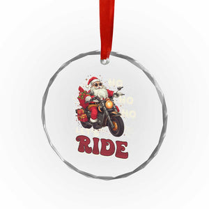 Biker Santa Claus Crystal Glass Ornament Ho Ho Ho Let's Ride Xmas TS02 Print Your Wear